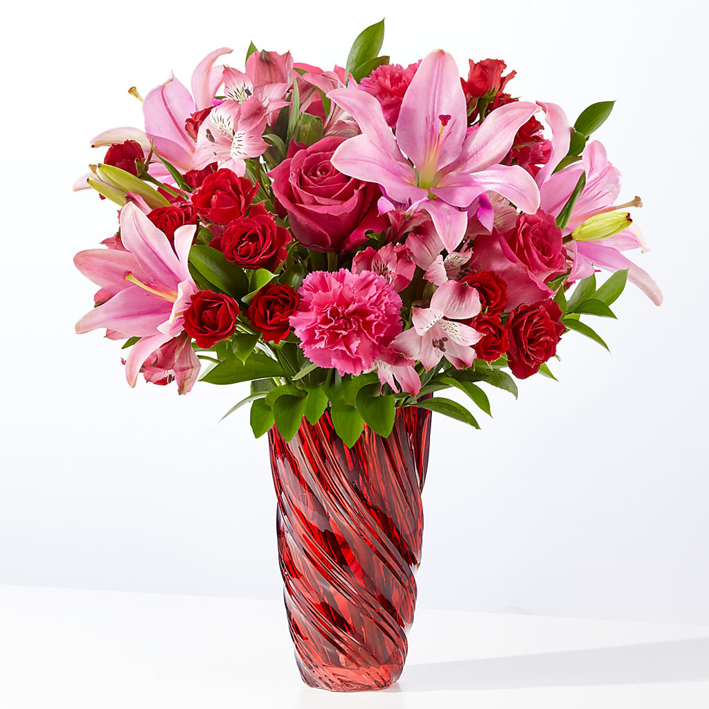 In Love Bouquet with Luxe Swirl Vase – BROWN'S FLOWERS & GIFTS, Fircrest WA