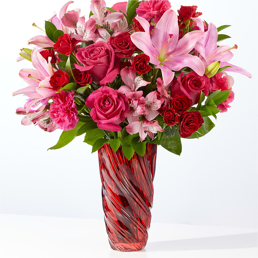 In Love Bouquet with Luxe Swirl Vase – BROWN'S FLOWERS & GIFTS, Fircrest WA