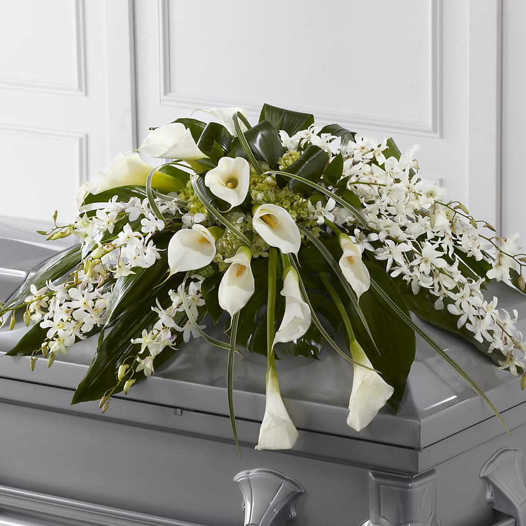 Angel Wings Casket Spray – BROWN'S FLOWERS & GIFTS, Fircrest WA