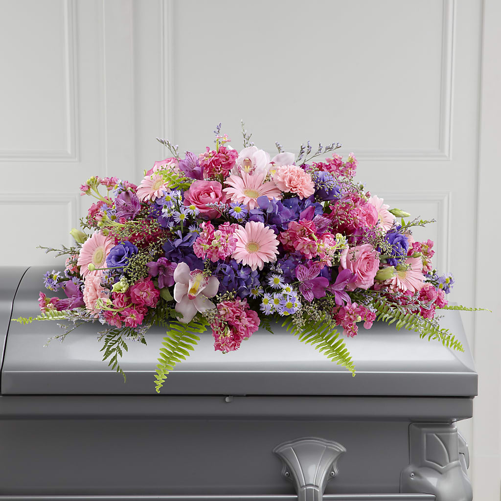 Glorious Garden Casket Spray – BROWN'S FLOWERS & GIFTS, Fircrest WA