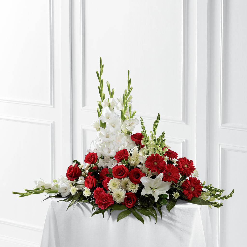 Crimson & White Arrangement – BROWN'S FLOWERS & GIFTS, Fircrest WA
