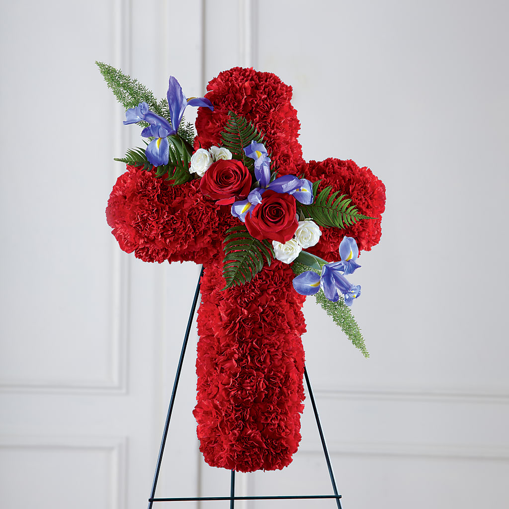 Faithful Hero Floral Cross – BROWN'S FLOWERS & GIFTS, Fircrest WA
