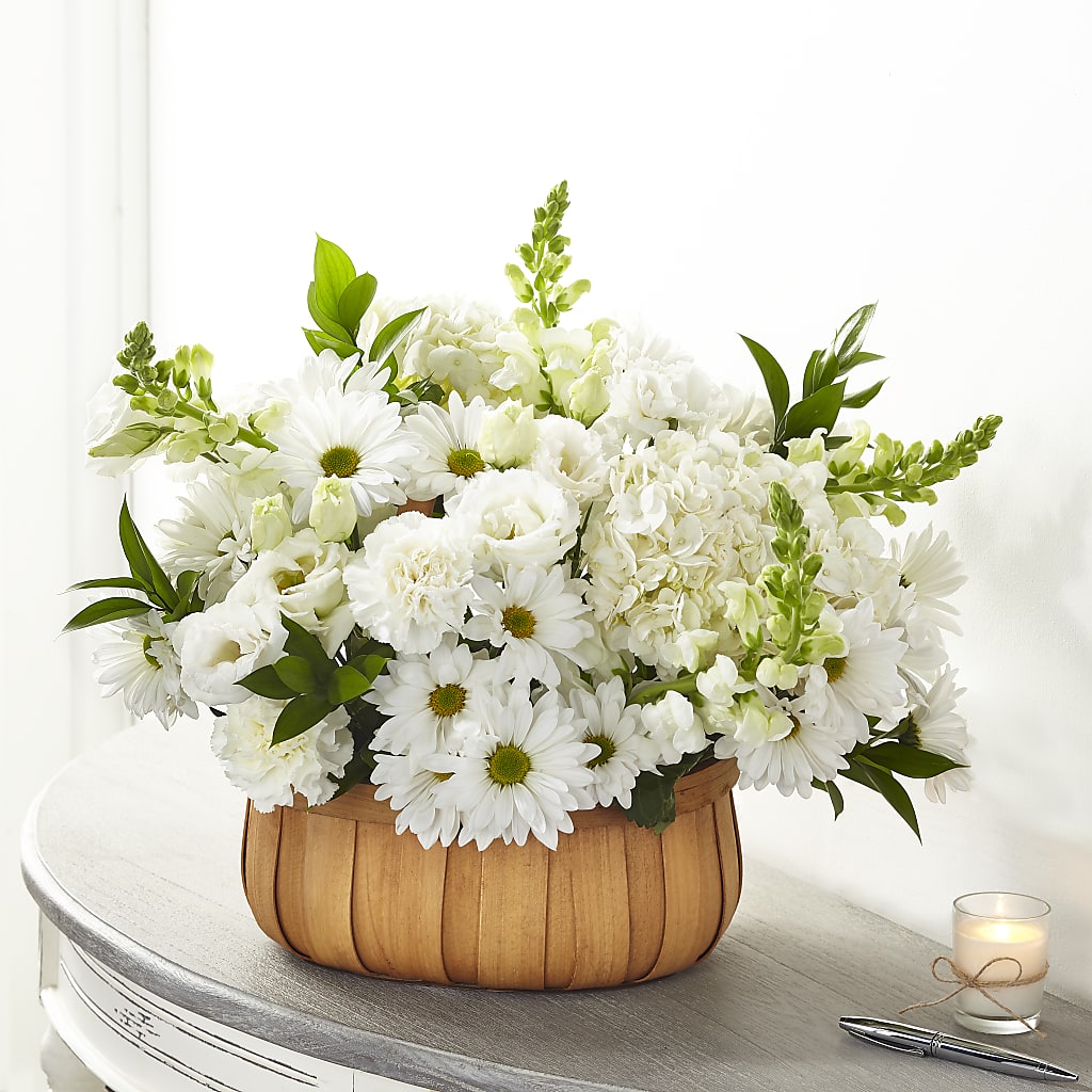 Pure Ivory Basket – BROWN'S FLOWERS & GIFTS, Fircrest WA