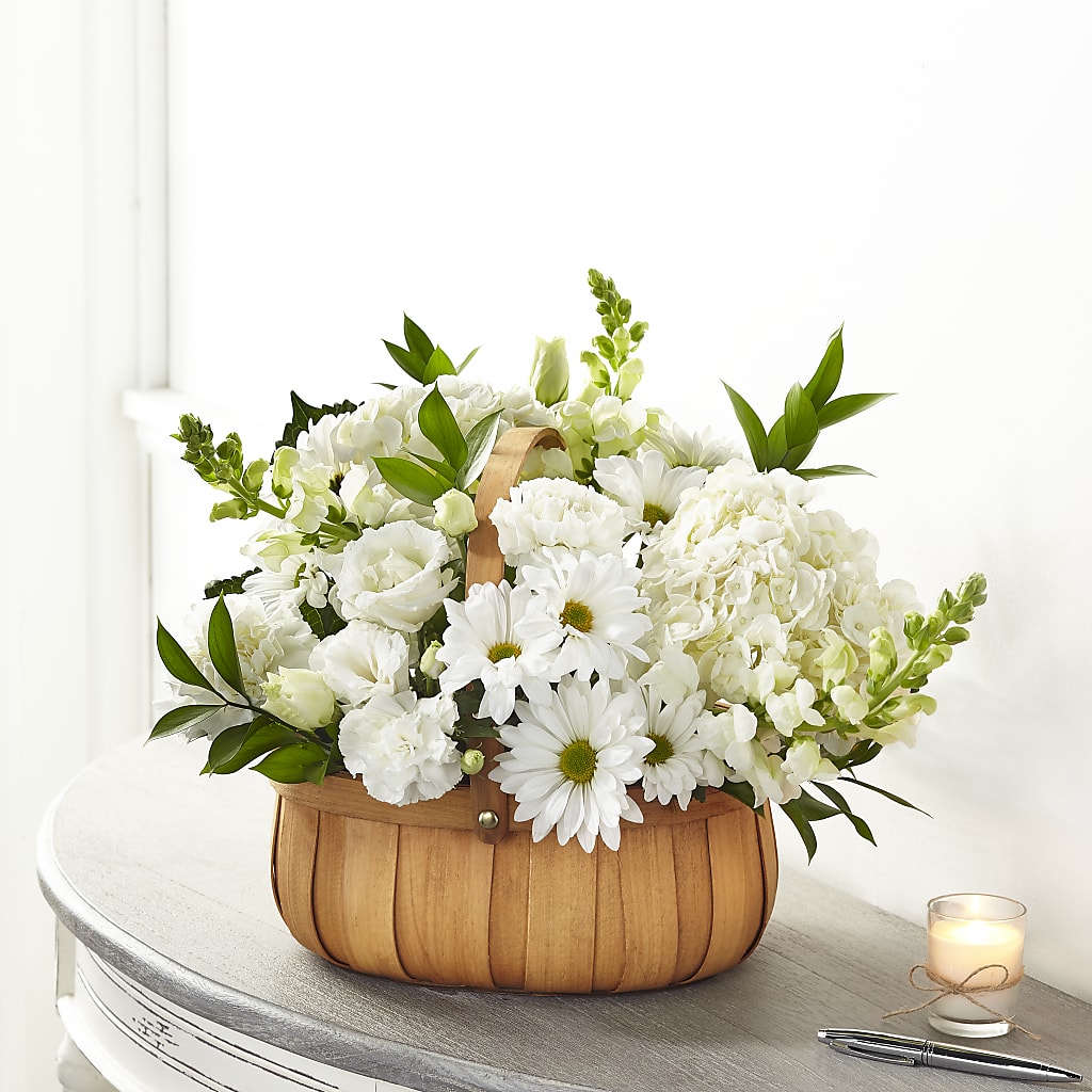 Pure Ivory Basket – BROWN'S FLOWERS & GIFTS, Fircrest WA