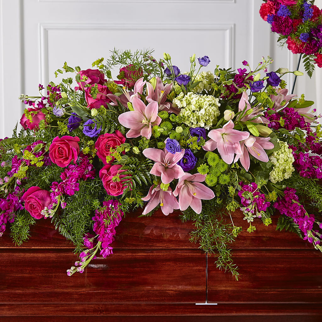 Radiant Tribute Casket Spray – BROWN'S FLOWERS & GIFTS, Fircrest WA