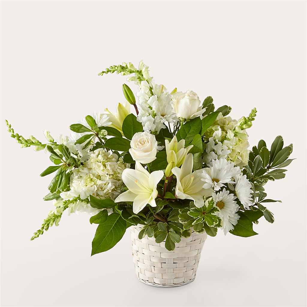 Ivory Elegance Floral Basket – BROWN'S FLOWERS & GIFTS, Fircrest WA