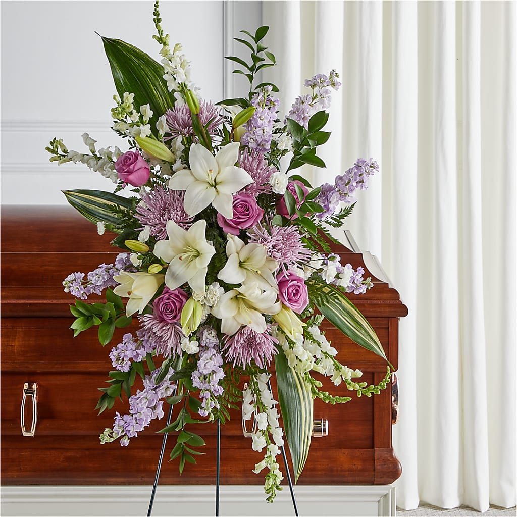 Grateful Hearts Standing Spray – BROWN'S FLOWERS & GIFTS, Fircrest WA