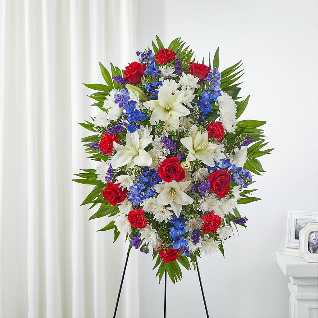 Cherished Service Standing Spray – BROWN'S FLOWERS & GIFTS, Fircrest WA