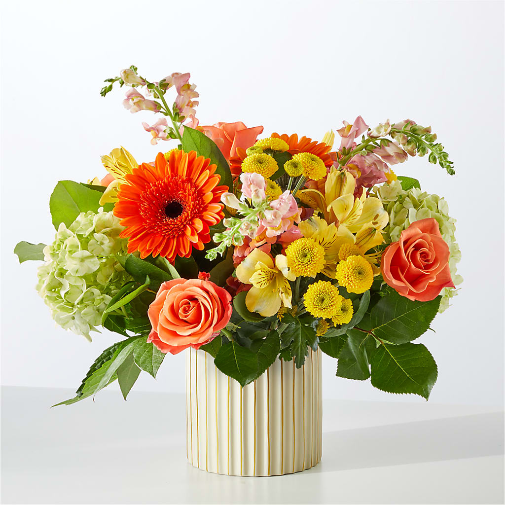Autumn Sunshine Bouquet with Ivory Vase – BROWN'S FLOWERS & GIFTS, Fircrest WA