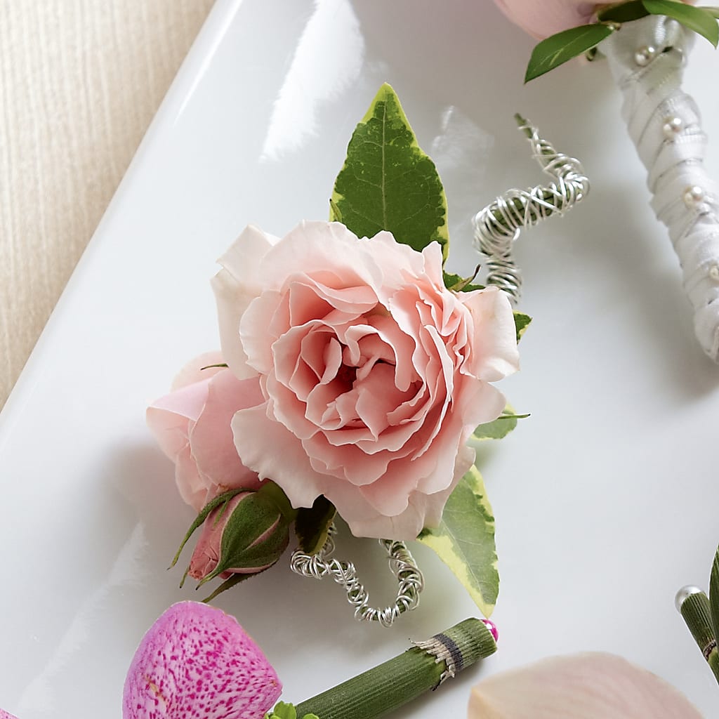 Pink Spray Rose Boutonniere – BROWN'S FLOWERS & GIFTS, Fircrest WA