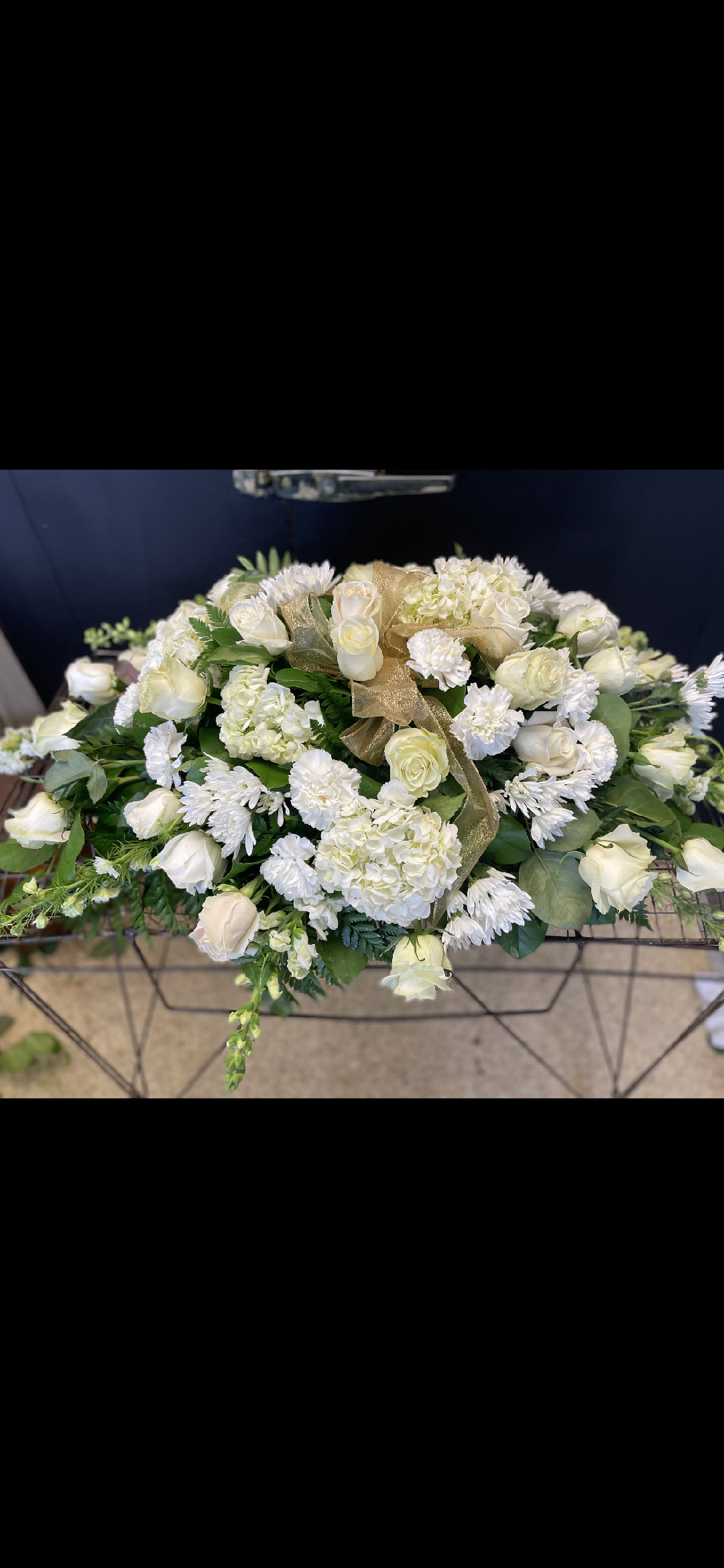 White Casket Spray