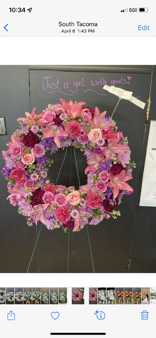Bright pink wreath