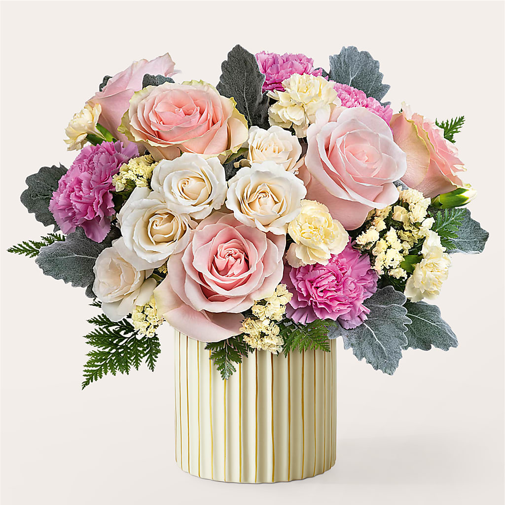 Blissful Moments Bouquet with Ivory Vase – BROWN'S FLOWERS & GIFTS, Fircrest WA