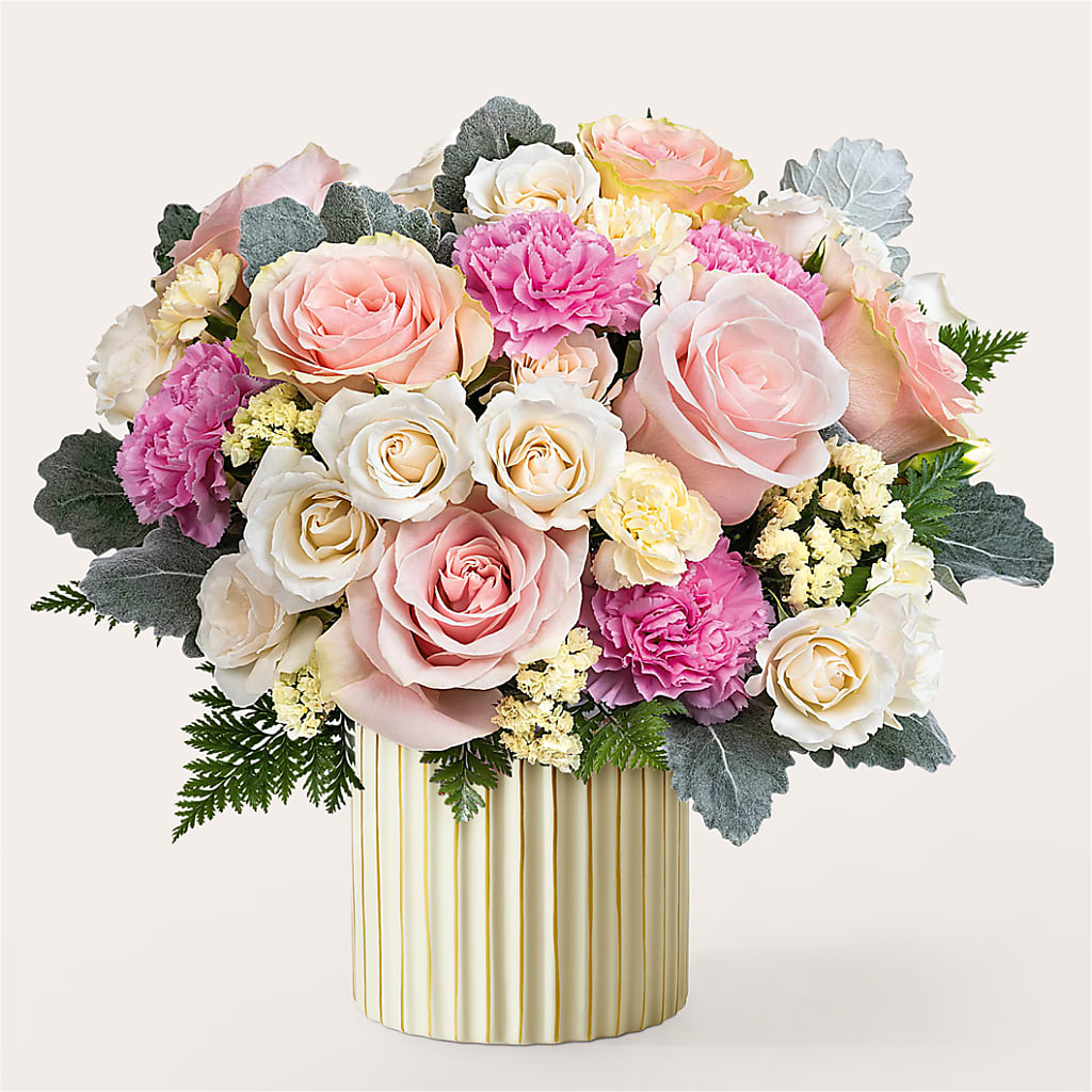 Blissful Moments Bouquet with Ivory Vase – BROWN'S FLOWERS & GIFTS, Fircrest WA
