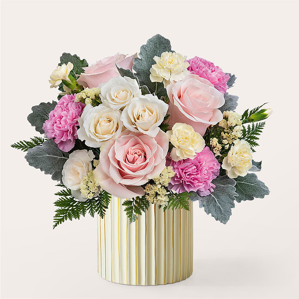 Blissful Moments Bouquet with Ivory Vase – BROWN'S FLOWERS & GIFTS, Fircrest WA