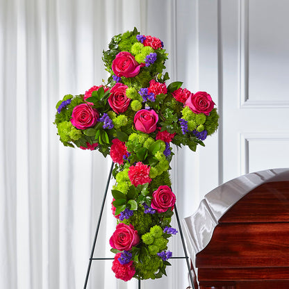 Tribute Rose Floral Cross – BROWN'S FLOWERS & GIFTS, Fircrest WA