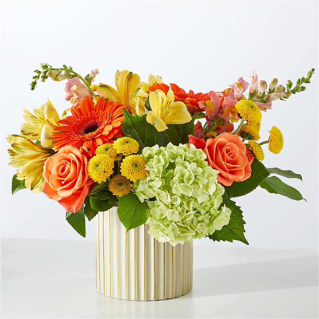 Autumn Sunshine Bouquet with Ivory Vase – BROWN'S FLOWERS & GIFTS, Fircrest WA