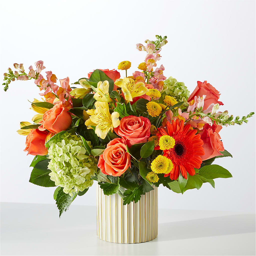 Autumn Sunshine Bouquet with Ivory Vase – BROWN'S FLOWERS & GIFTS, Fircrest WA