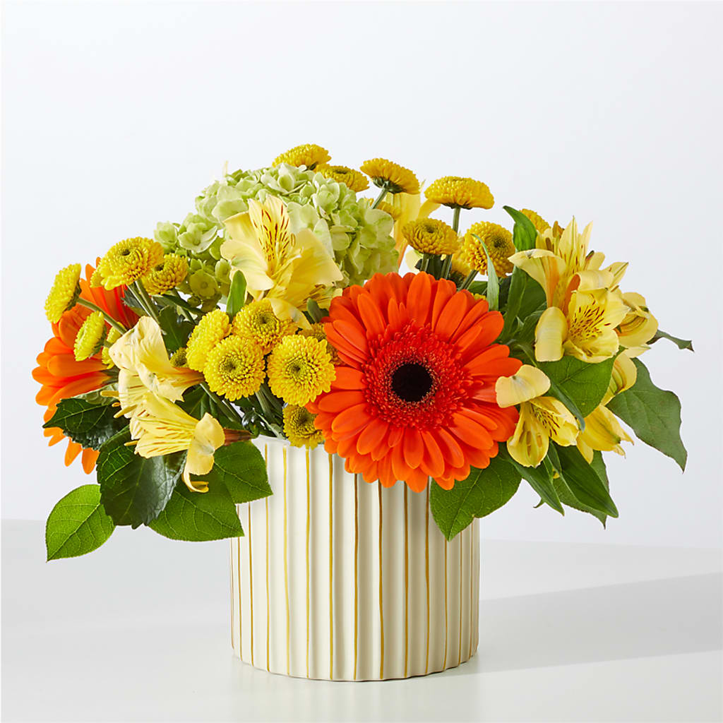 Autumn Sunshine Bouquet with Ivory Vase – BROWN'S FLOWERS & GIFTS, Fircrest WA