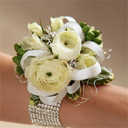 White Wedding Corsage – BROWN'S FLOWERS & GIFTS, Fircrest WA