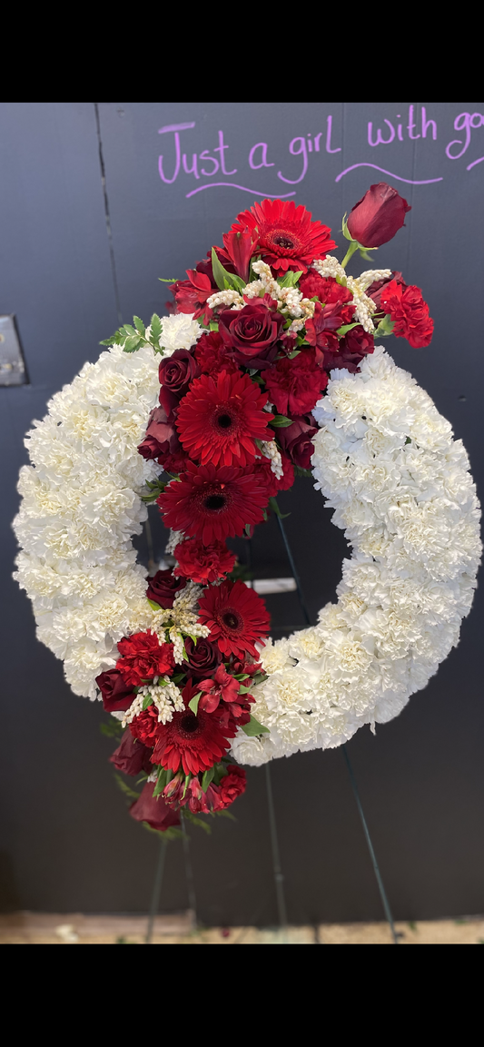 White and Red Wreath